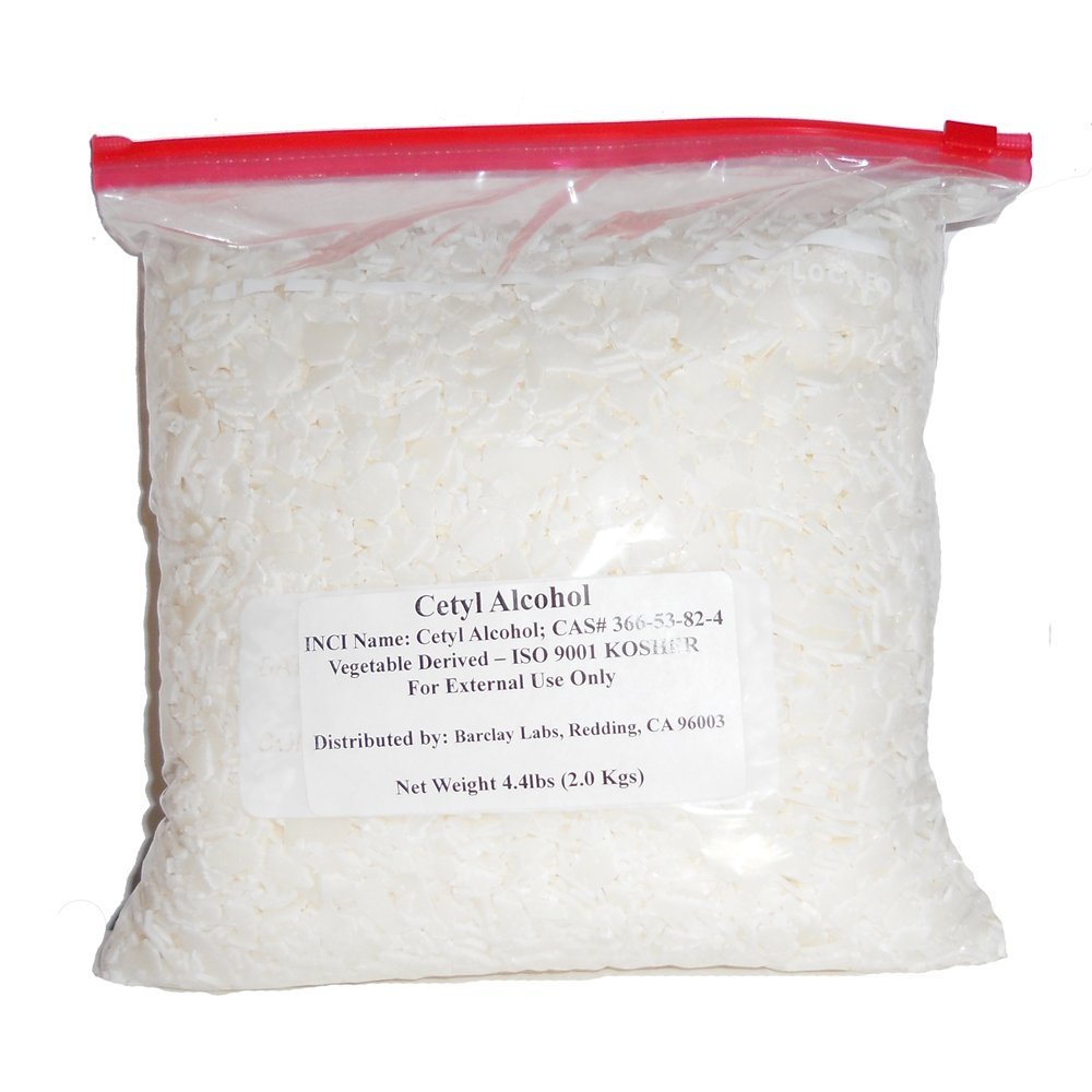 Cetyl Alcohol 4.4lbs - 2.0kgs - Kosher - Cetyl Alcohol Is an Emollient Used  in Lotions and Emulsions to Give a Smoother, Silkier Feel.